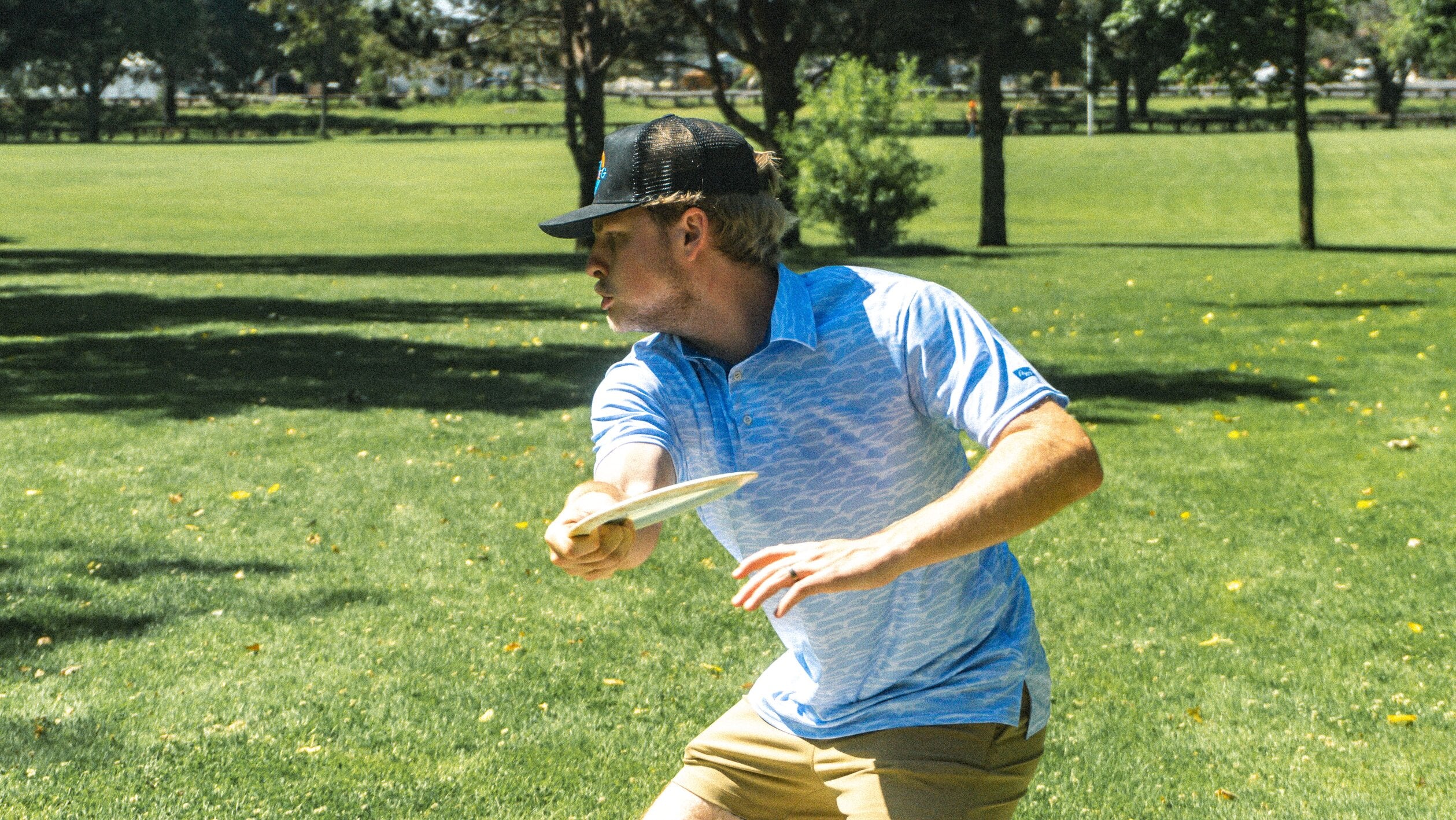 Foundation Sky Blue Flock SolPro Polo